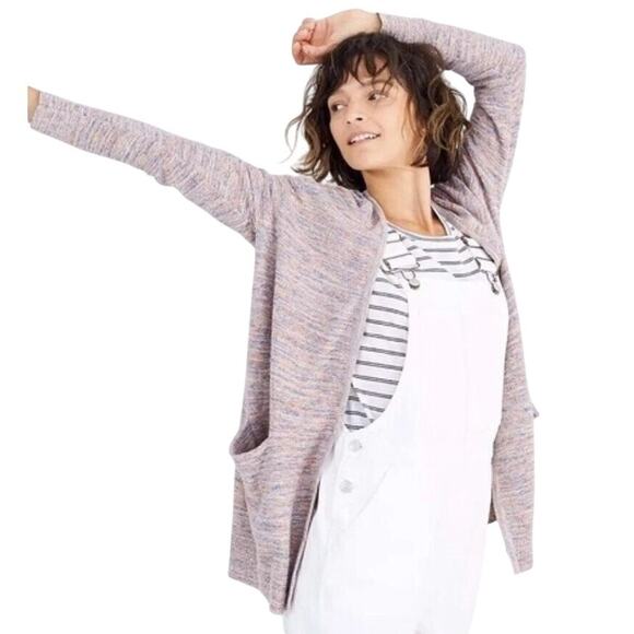 Madewell Summer Ryder Marled Multicolored Open Front Cardigan Size Medium EUC - Picture 1 of 7